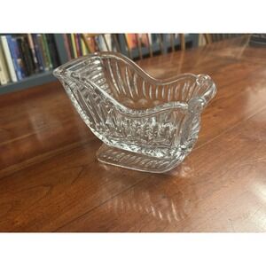 Princess House Royal Highlights Lead Crystal Sleigh Candle Holder